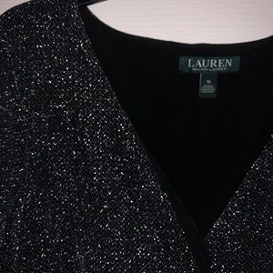 Ralph Lauren Black Party Dress with Silver Detail